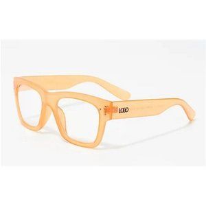Bold Orange Rectangular Reading Glasses +2